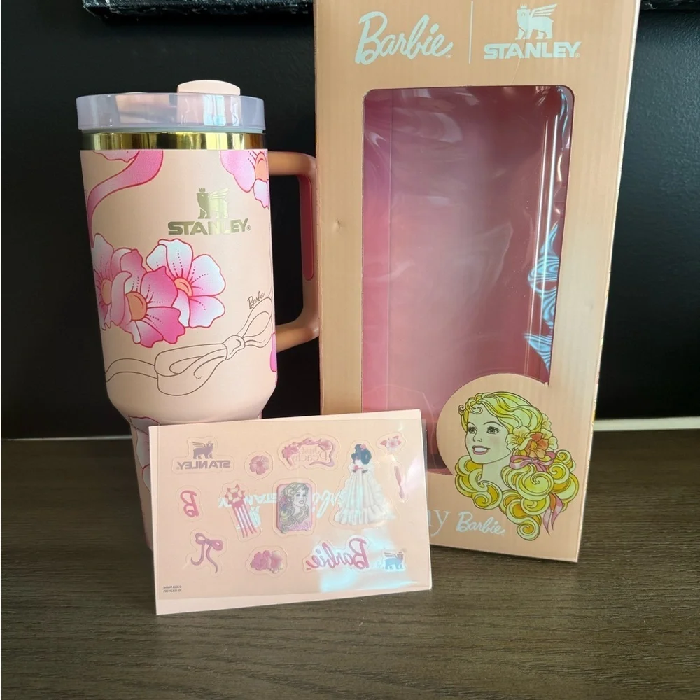 Stanley Barbie Pink Floral Mug 40oz